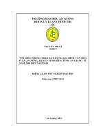 Tìm hiểu phong trào xây dựng gia đình văn hóa ở xã an nông, huyện tịnh biên, tỉnh an giang từ năm 2006 đến năm 2010 