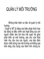 Bài giảng  quản lý môi trường