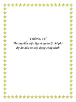 Hướng dẫn việc lập và quản lý chi phí dự án đầu tư xây dựng công trình