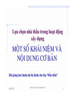 Bài giảng lựa chọn nhà thầu trong hoạt động xây dựng   TS  lưu trường văn