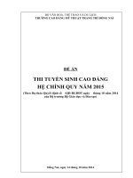 ĐỀ án THI TUYỂN SINH CAO ĐẲNG hệ CHÍNH QUY năm 2015
