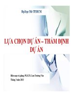Bài giảng lựa chọn dự án thẩm định dự án   PGS TS  lưu trường văn