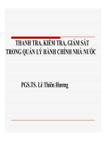 Thanh tra, kiểm tra, giám sát trong quản lý hành chính nhà nước   PGS TS  lê thiên hương