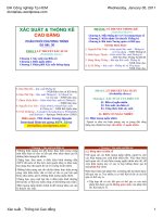 Bài giảng xác suất và thống kê cao đẳng   đh công nghiệp TP HCM