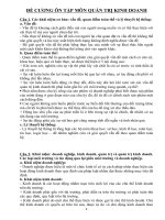 ĐỀ CƯƠNG ÔN TẬP MÔN QUẢN TRỊ KINH DOANH