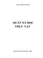 Giáo trình quần xã học thực vật  phần 1   PGS TS  hoàng chung