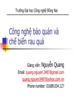 Bài giảng công nghệ bảo quản và chế biến rau quả  chương 3   nguyễn quang