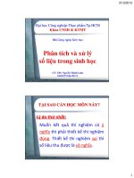 Bài giảng phân tích và xử lý số liệu trong sinh học   chương 1   ths  nguyễn thành luân