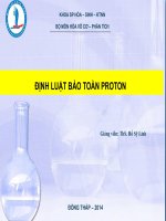 Bài giảng định luật bảo toàn proton   ths  hồ sỹ linh 