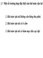 Một số trường hợp đặc biệt của bài toán vận tải 