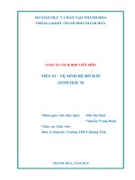 GIÁO án TÍCH hợp LIÊN môn vệ SINH hệ hô hấp 