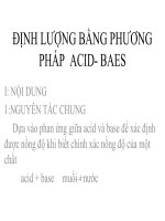 Bài giảng định lượng bằng phương pháp acid baes 