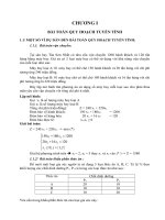 NHỮNG bài TOÁN QUY HOẠCH TUYẾN TÍNH