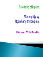 Bài giảng nghiệp vụ ngân hàng thương mại  chương 1   TS  lê đình hạc