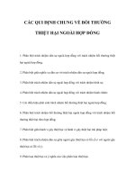 CÁC QUI ĐỊNH CHUNG về bồi THƯỜNG THIỆT hại NGOÀI hợp ĐỒNG 