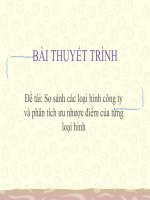 Bài thuyết trình đề tài  so sánh các loại hình công ty và phân tích ưu nhược điểm của từng loại hình