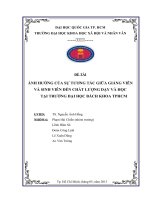 ảnh hưởng của sự tương tác giữa giảng viên và sinh viên đến chất lượng dạy và học tại trường đại học bách khoa tphcm