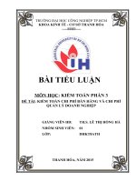 KIỂM TOÁN CHI PHÍ bán HÀNG và CHI PHÍ QUẢN lý DOANH NGHIỆP