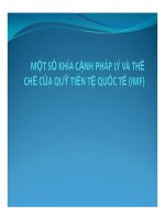 Thuyết trình một số khía cạnh pháp lý và thể chế của quỹ tiền tệ quốc tế