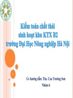 Kiểm toán chất thải sinh hoạt khu KTX b2 trường đại học nông nghiệp hà nội