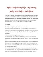 Nghệ thuật hùng biện và phương pháp biện luận của luật sư
