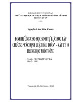 Định hướng cho học sinh tự lục học tập chương các định luật bảo toàn   vật lý 10 THPT 