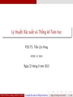 Bài giảng lý thuyết xác suất và thống kê toán học  chương 4   PGS TS  trần lộc hùng