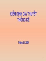 KIỂM ĐỊNH GIẢ THUYẾT THỐNG kê