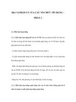 ĐỊA vị PHÁP lý của các tổ CHỨC tín DỤNG PHẦN 2