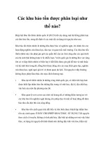 Các khu bảo tồn được phân loại như thế nào 