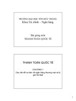 Bài giảng môn thanh toán quốc tế  chương 1 2   đh tôn đức thắng