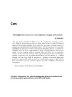 Cars   the implications of mass car ownership in the emerging market giants