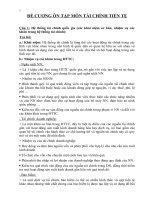 ĐỀ CƯƠNG ÔN TẬP MÔN TÀI CHÍNH TIỀN TỆ