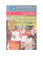 Giáo trình bảo vệ môi trường vệ sinh an toàn trong nhà hàng