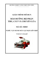 Giáo trình bảo dưỡng bộ phận thu, cắt và chuyển lúa   mđ03  vận hành máy gặt đập liên hợp
