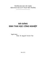 Bài giảng sinh thái học công nghiệp  chương 1   PGS TS  nguyễn thị kim thái