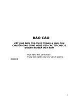 KẾT QUẢ điều TRA THỰC TRẠNG  NHU cầu CHUYỂN GIAO CÔNG NGHỆ của các tổ CHỨC  DOANH NGHIỆP VIỆT NAM 