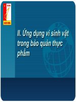 Bài giảng ứng dụng vi sinh vật trong bảo quản thực phẩm