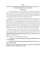 PHÂN TÍCH HIỆU QUẢ HOẠT ĐỘNG KINH DOANH tại CÔNG TY cổ PHẦN GIỐNG vật tư LAI CHÂU 