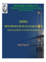 Chương 1  NHỮNG TÍNH CHẤT CHỦ yếu của vật liệu xây DỰNG