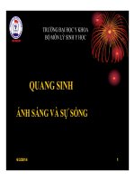 Bài giảng quang sinh áng sáng và sự sống   ĐHYK thái nguyên
