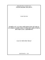 Nghiên cứu sự thay đổi tính năng kỹ thuật của động cơ đốt cháy cưỡng bức khi sử dụng hỗn hợp xăngkhí Brown