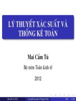 Bài giảng lý thuyết xác suất và thống kê toán  chương 1  mai cẩm tú