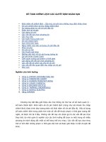 KẾ TOÁN CHÊNH LỆCH về các QUYẾT ĐỊNH NGẮN hạn