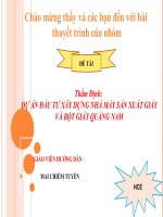 Bài thuyết trình  thẩm định dự án nhà máy sản xuất giấy và bột giấy quảng nam