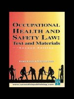 OCCUPATIONAL HEALTH AND SAFETY LAW  TEXT AND MATERIALS second edition