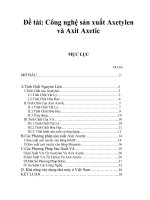 Đề tài  công nghệ sản xuất axetylen và axit axetic