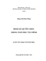 Luận văn thạc sĩ đánh giá quyền chọn trong toán học tài chính 