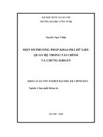 LUẬN văn một số PHƯƠNG PHÁP KHAI PHÁ dữ LIỆU QUAN hệ TRONG tài CHÍNH và CHỨNG KHOÁN