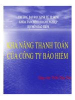Bài giảng quản trị tài chính doanh nghiệp bảo hiểm  chương 5   TS hồ thủy tiên